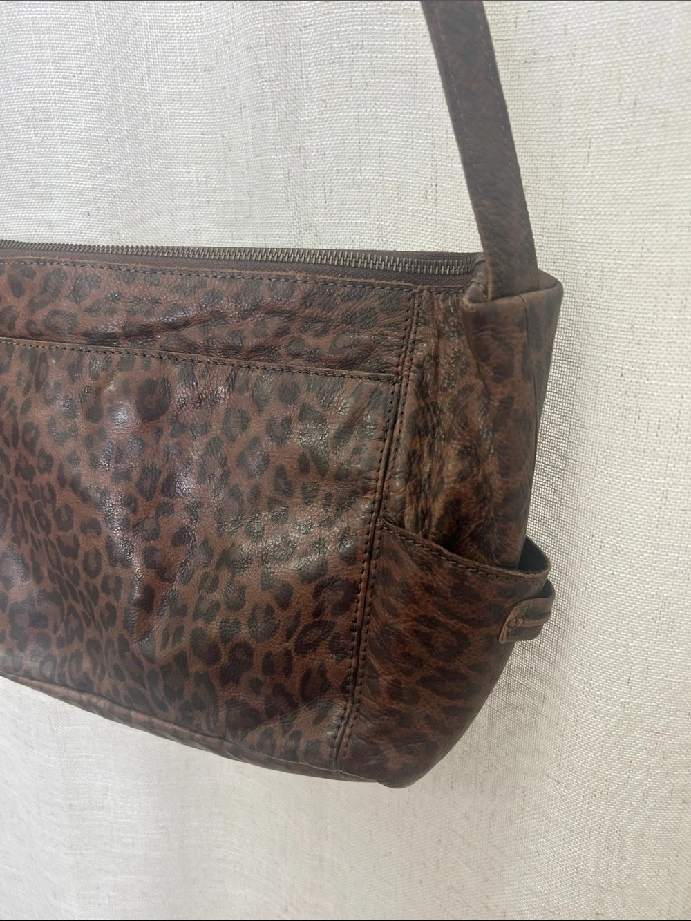 Frye And Company Brown Leopard Print Leather Crossbody Bag Brand New W/Tags